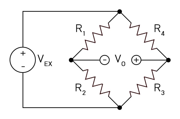 Diagram for wheatstone bridge electrical circuit